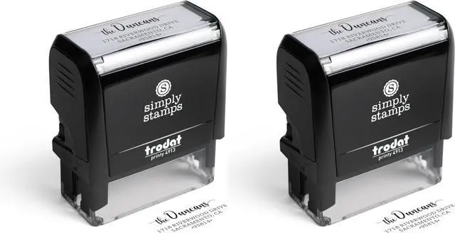 Main image of The Duncans Personalized Self-Inking Address Stamp | Envelope Return Address Stamp for Couples and Families | Custom Rubber Address Stamp (2, Large)