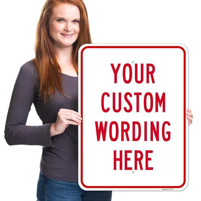 Alt view image 2 of 7 - Custom Sign, Personalized Metal Signs, Customize for Office, Business, | Workplace, Office, Home, Delivery Signs, 18x24 Inches, Rust Free
