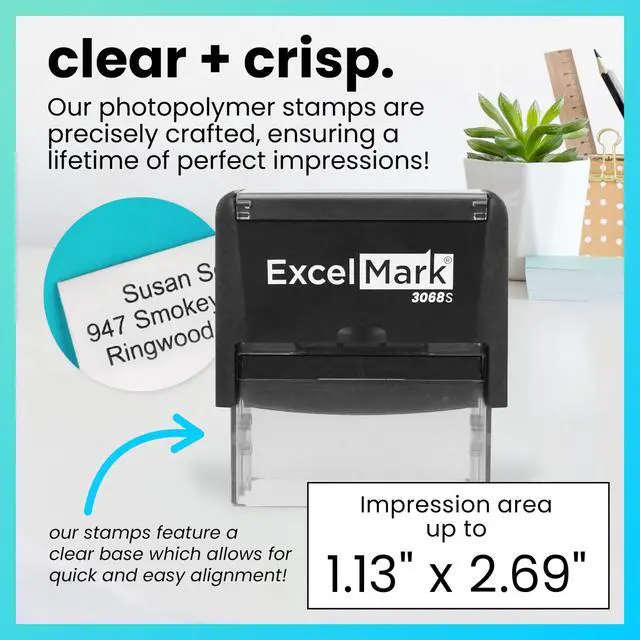 Alt view image 2 of 5 - Custom Rubber Stamp Clean & Easy Stamping Personalized Self-Inking Stamp (Extra Large)