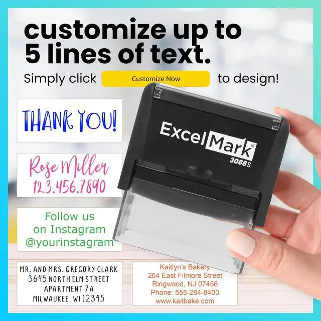 Alt view image 4 of 5 - Custom Rubber Stamp Clean & Easy Stamping Personalized Self-Inking Stamp (Extra Large)