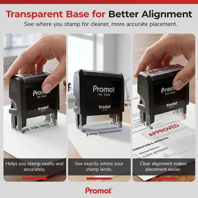 Alt view image 3 of 7 - Self-Inking Stamp (Small) - Personalized Text Name Rubber Stamps | Customized Name Stamps, Space-Saving Design, Consistent Impressions, Built-In Self-Inking Mechanism, Choose Font & Ink Color