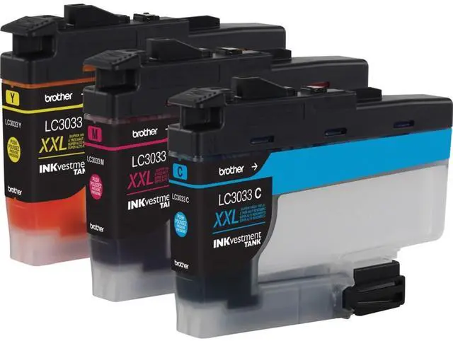 Alt view image 6 of 7 - Genuine LC30333PKS 3-Pack, Super High-yield Color INKvestment Tank Ink Cartridges; Includes 1 Cartridge each of Cyan, Magenta & Yellow, Page Yield Up to 1,500 Pages/Cartridge, LC3033