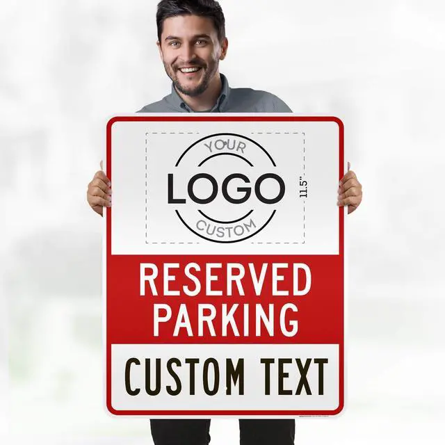 Alt view image 2 of 7 - Custom No Parking Sign, Custom Reserved Parking Signs for Business, 24x30 Inches, 3M EGP Reflective, Rust Free.080 Aluminum, Fade Resistant, Made in USA by (Post Holes)