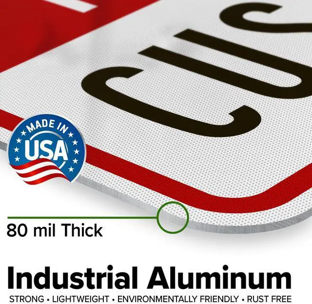 Alt view image 3 of 7 - Custom No Parking Sign, Custom Reserved Parking Signs for Business, 24x30 Inches, 3M EGP Reflective, Rust Free.080 Aluminum, Fade Resistant, Made in USA by (Post Holes)