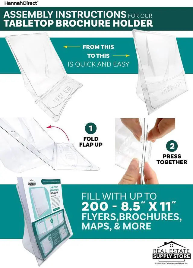 Alt view image 2 of 7 - Tabletop Brochure Holder 20 Pack - Eco-Friendly, Can Hold 200, 8.5 x 11 Documents, Flyers, Maps & Brochures or Other Marketing Needs (TAKE ONE - Tabletop, Pack of 20)