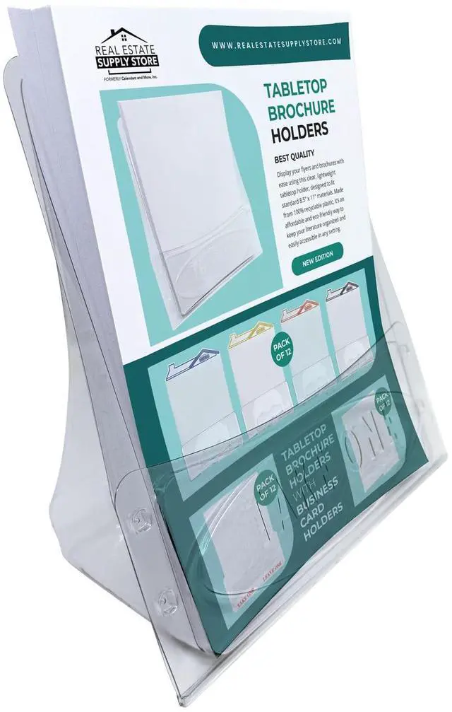 Main image of Tabletop Brochure Holder 20 Pack - Eco-Friendly, Can Hold 200, 8.5 x 11 Documents, Flyers, Maps & Brochures or Other Marketing Needs (TAKE ONE - Tabletop, Pack of 20)