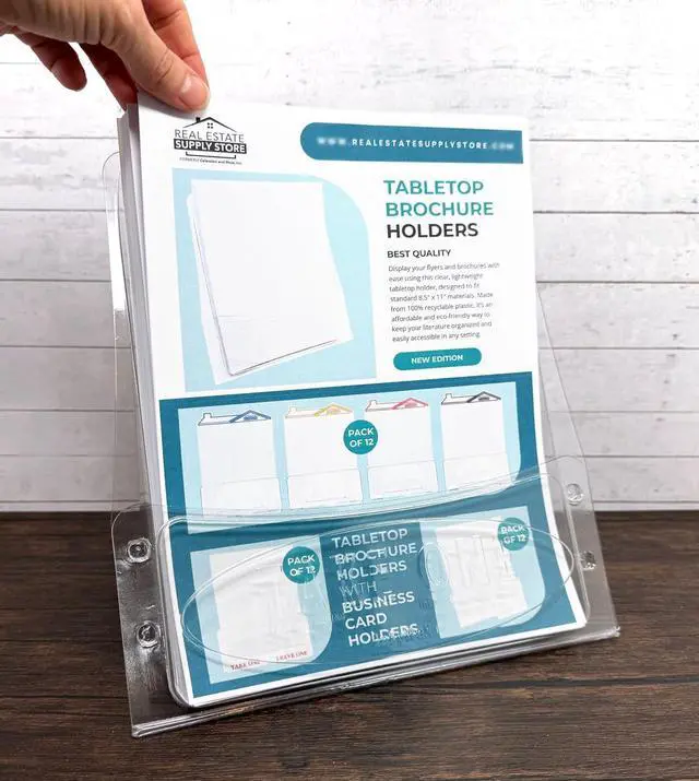 Alt view image 4 of 7 - Tabletop Brochure Holder 20 Pack - Eco-Friendly, Can Hold 200, 8.5 x 11 Documents, Flyers, Maps & Brochures or Other Marketing Needs (TAKE ONE - Tabletop, Pack of 20)