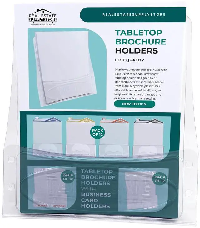 Alt view image 7 of 7 - Tabletop Brochure Holder 20 Pack - Eco-Friendly, Can Hold 200, 8.5 x 11 Documents, Flyers, Maps & Brochures or Other Marketing Needs (TAKE ONE - Tabletop, Pack of 20)