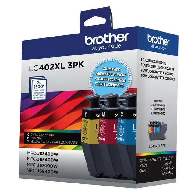 Alt view image 5 of 7 - Genuine LC402XL 3PK 3 Pack of High Yield Cyan, Magenta and Yellow Ink Cartridges, Black