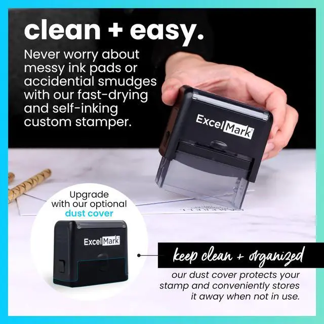 Alt view image 3 of 5 - Custom Rubber Stamp Clean & Easy Stamping Personalized Self-Inking Stamp (Medium)