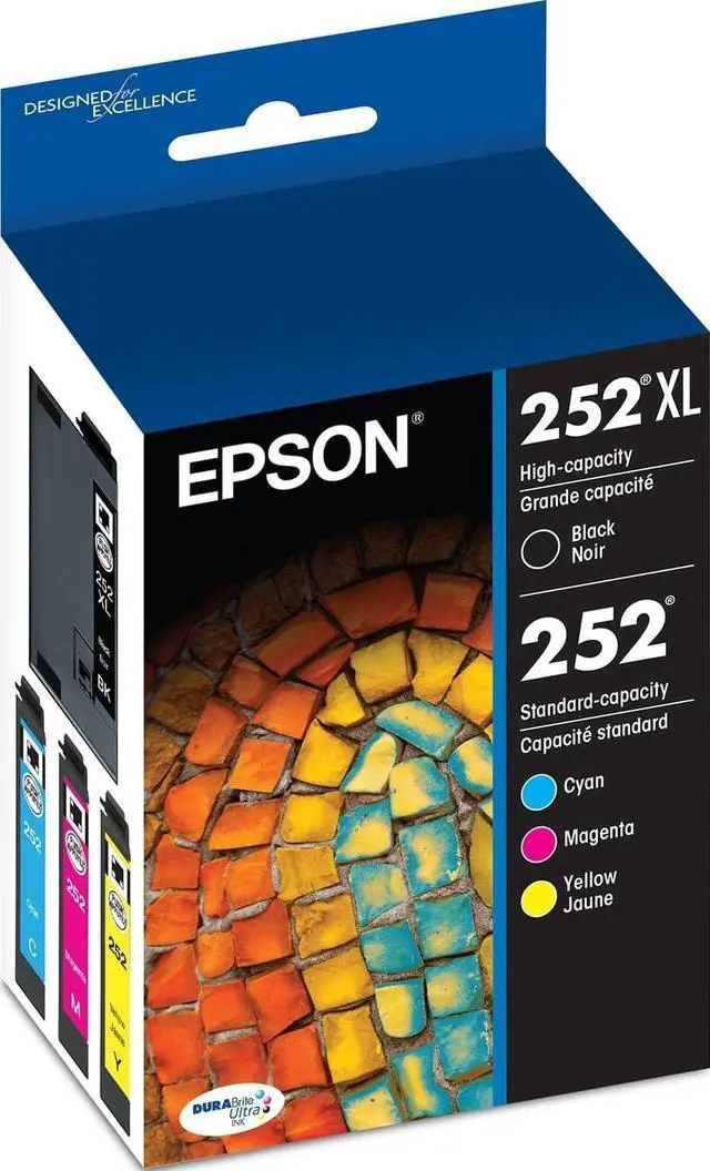 Main image of 252 Genuine Ink Cartridge XL Black and Standard Color Combo Pack | Works With WorkForce WF-3620 WF-3640 WF-7110 WF-7210 WF-7610 WF-7620 WF-7710 WF-7720 Printers