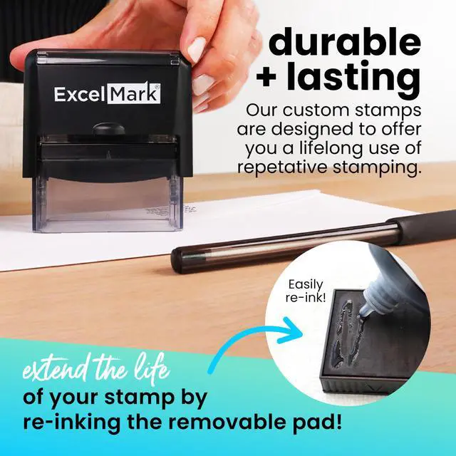 Alt view image 3 of 5 - Custom Rubber Stamp Clean & Easy Stamping Personalized Self-Inking Stamp (Extra Large)
