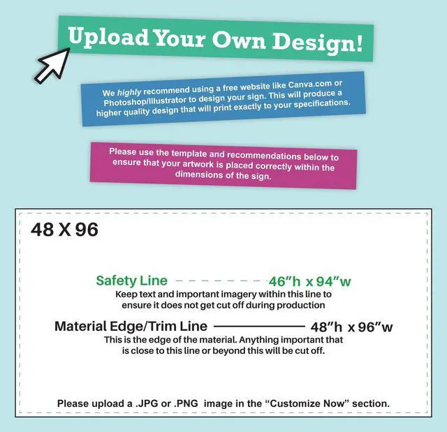 Alt view image 3 of 7 - Personalized Vinyl Banner Vinyl Printed Customizable Banner for Indoor and Outdoor Use (4'x8')