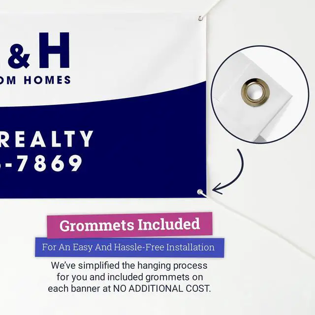 Alt view image 4 of 7 - Personalized Vinyl Banner Vinyl Printed Customizable Banner for Indoor and Outdoor Use (4'x5')