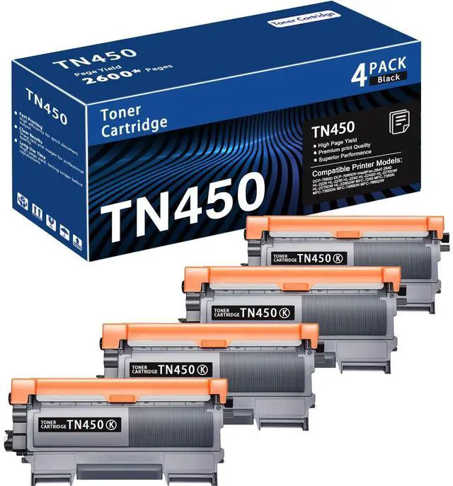 Main image of TN450 Black Toner Cartridge Compatible Brother TN450 toner cartridge(4PK) | compatible tn450 toner cartridge