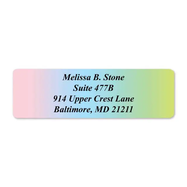 Alt view image 6 of 6 - Cascading Rainbow Personalized Return Address Labels Without Dispenser - Roll of 500 Custom Stickers