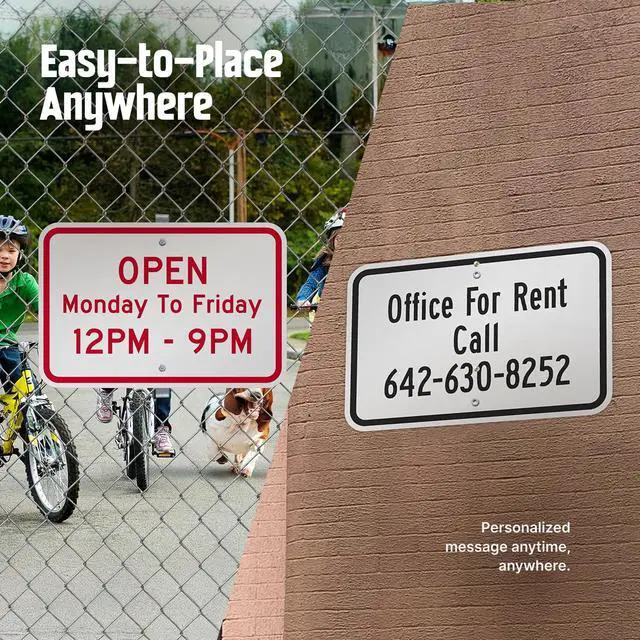Alt view image 4 of 6 - 12"x18" Custom Sign, Add Your Text and Choose Color 63 mil Laminated Rustproof Aluminum, Fade-Proof, Personalize for Business, Home, Airbnb, Delivery, Made in USA