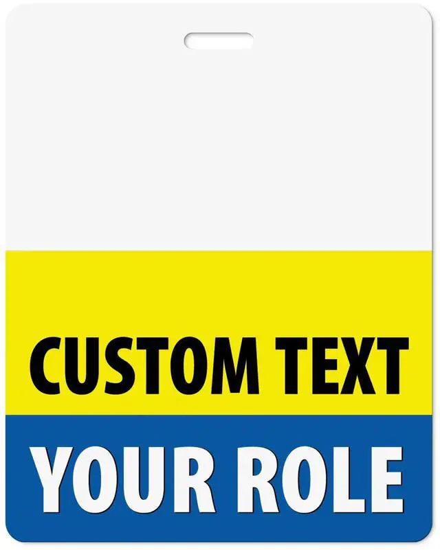 Main image of Custom Double Role Badge Buddy - (20 pcs) Multiple Colors and Fonts to Choose - Horizontal Oversized - Print On Both Sides - Real Thick Plastic Card (Like Credit Cards)