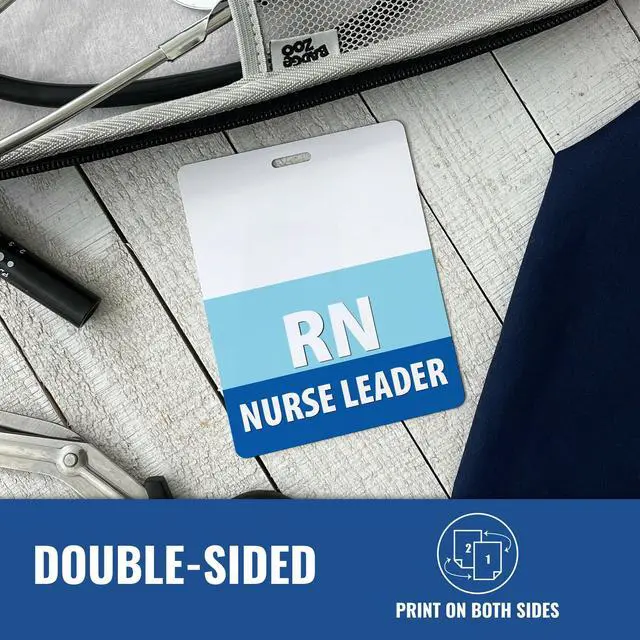 Alt view image 7 of 7 - Custom Double Role Badge Buddy - (20 pcs) Multiple Colors and Fonts to Choose - Horizontal Oversized - Print On Both Sides - Real Thick Plastic Card (Like Credit Cards)