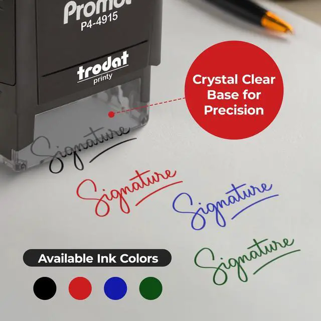 Alt view image 3 of 7 - Personalized Signature Stamp- Custom Self Inking Stamp (Extra Large) | Crisp & Consistent Impressions, Fast One-Hand Operation, Replaceable Ink Pad, Clean & Smudge-Resistant Results