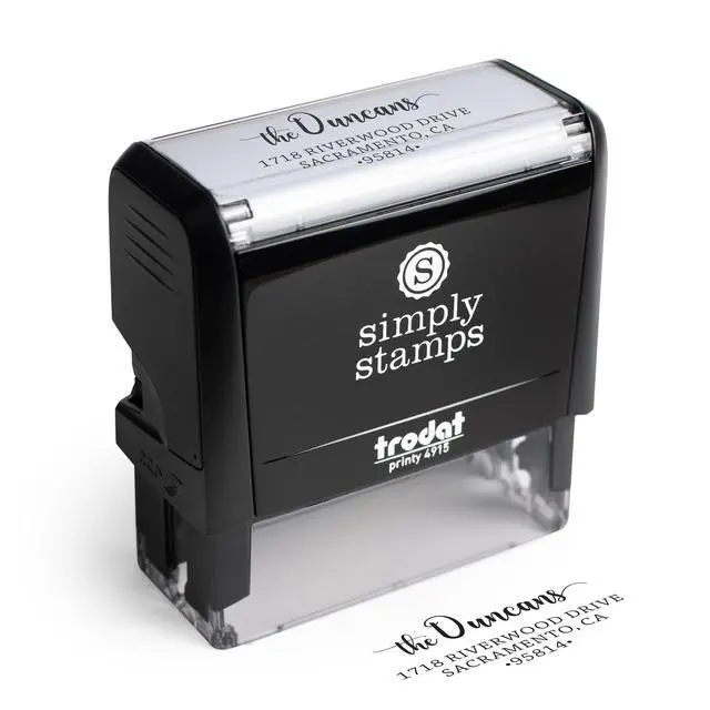 Alt view image 2 of 7 - The Duncans Personalized Self-Inking Address Stamp | Envelope Return Address Stamp for Couples and Families | Custom Rubber Address Stamp (1, Xtra Wide)