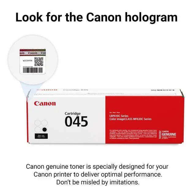 Alt view image 5 of 6 - Genuine 045 Black Toner Cartridge Compatible with LBP612Cdw, MF632Cdw, MF634Cdw