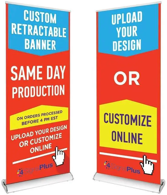 Main image of Deluxe Retractable Banner - Customizable Full Color Design Roll Up Banner with Carry On Case (Customizable, 33" x 81" Deluxe Single Sided)
