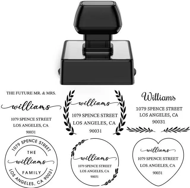Main image of Custom Return Address Stamp Self Inking (1.77"x1.77", 10+ Designs) Personalized Address Stamps for Wedding, Christmas Cards, Envelopes, Clear, Consistent Impressions (Custom Return Address)