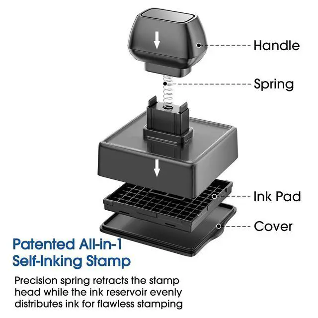 Alt view image 2 of 7 - Custom Return Address Stamp Self Inking (1.77"x1.77", 10+ Designs) Personalized Address Stamps for Wedding, Christmas Cards, Envelopes, Clear, Consistent Impressions (Custom Return Address)