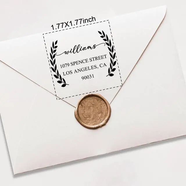 Alt view image 5 of 7 - Custom Return Address Stamp Self Inking (1.77"x1.77", 10+ Designs) Personalized Address Stamps for Wedding, Christmas Cards, Envelopes, Clear, Consistent Impressions (Custom Return Address)
