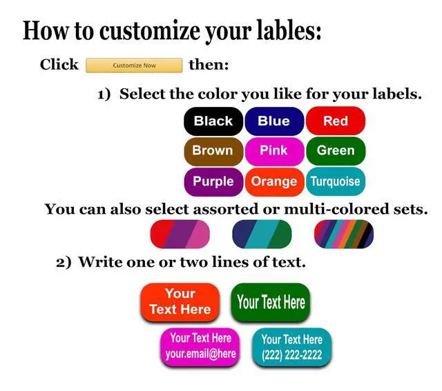 Alt view image 5 of 5 - 120 Small Personalized Waterproof Name Labels. Press and Stick Multi use Custom Mini Name Labels. Customized 2 Lines of Text and Color. Tiny Name Stickers with Permanent Self Adhesive
