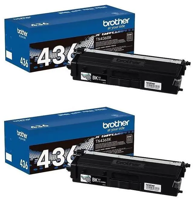Main image of Genuine TN436BK 2-Pack Super High Yield Black Toner Cartridge with Approximately 6,500 Page Yield/Cartridge