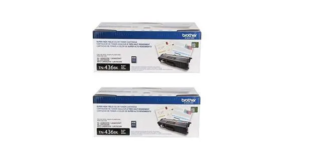 Alt view image 2 of 4 - Genuine TN436BK 2-Pack Super High Yield Black Toner Cartridge with Approximately 6,500 Page Yield/Cartridge