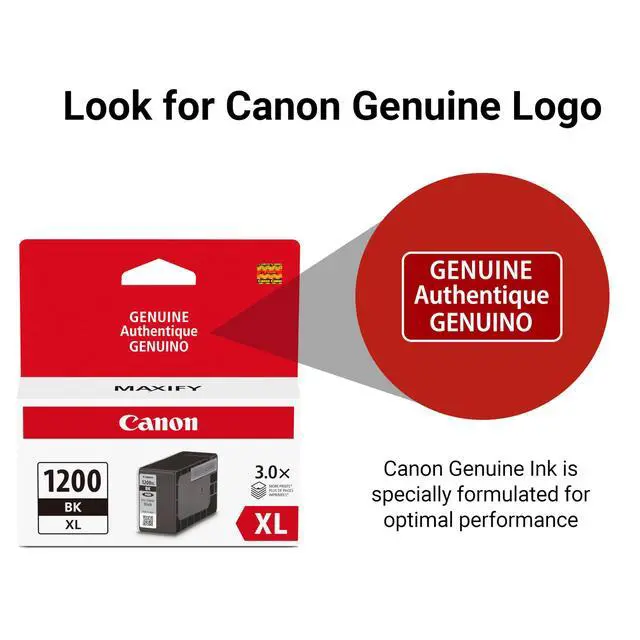 Alt view image 6 of 7 - PGI-1200XL Genuine Pigment Black Ink Tank, Compatible with MB2120, MB2720, B2020, MB2320 (Optional) Printers