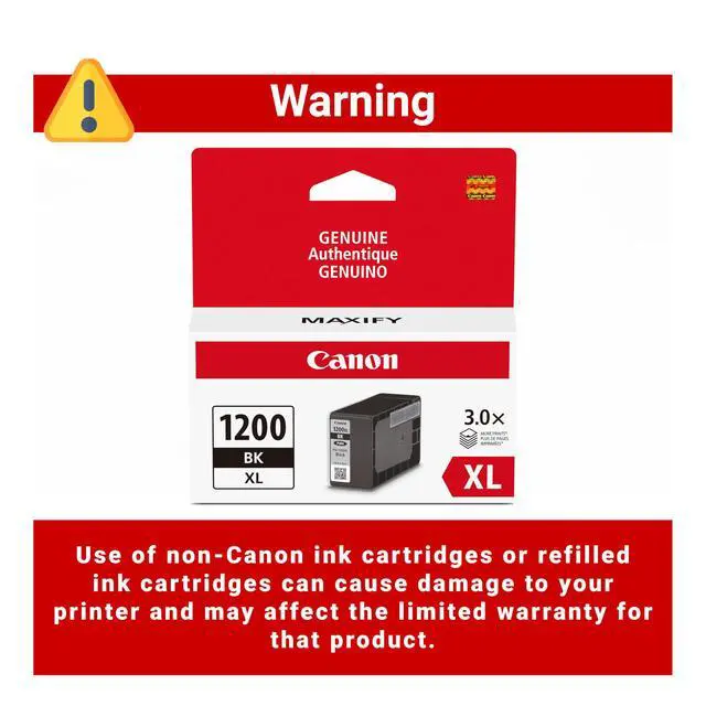 Alt view image 5 of 7 - PGI-1200XL Genuine Pigment Black Ink Tank, Compatible with MB2120, MB2720, B2020, MB2320 (Optional) Printers