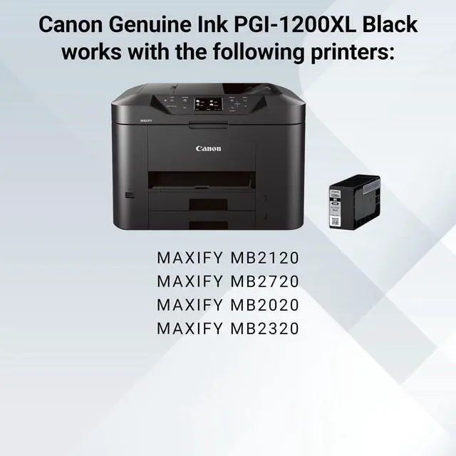 Alt view image 7 of 7 - PGI-1200XL Genuine Pigment Black Ink Tank, Compatible with MB2120, MB2720, B2020, MB2320 (Optional) Printers