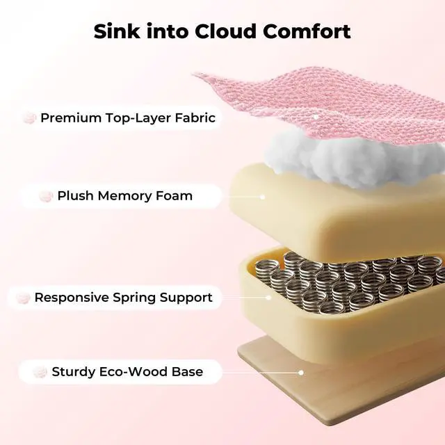 Alt view image 7 of 7 - Big and Tall Office Chair, Flip Armrests for Pets & Cross Legged Sitting | Executive Ergonomic Computer Gaming Chair with Foot Rest, Rose Velvet Pink Wide Seat Reclining Desk Chair