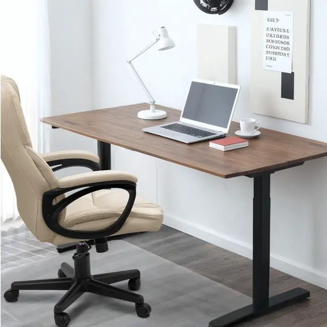 Alt view image 7 of 7 - Office Executive Chair High Back Adjustable Managerial Home Desk Chair, Swivel Computer PU Leather Chair with Lumbar Support (2, Beige)