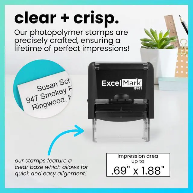 Alt view image 2 of 5 - Custom Rubber Stamp Clean & Easy Stamping Personalized Self-Inking Stamp (Medium)