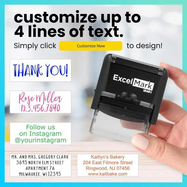 Alt view image 5 of 5 - Custom Rubber Stamp Clean & Easy Stamping Personalized Self-Inking Stamp (Medium)