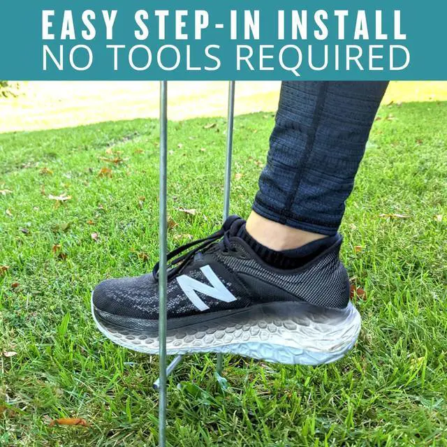 Alt view image 4 of 5 - 30" Heavy Duty Yard Stakes, 100 Pack,.25 Diameter Metal Frame Wire Step Stake for Yard Signs (100 Pack)