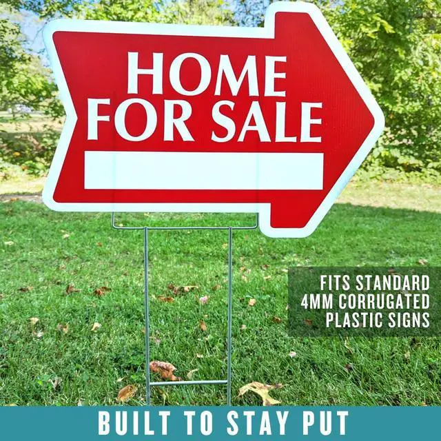 Alt view image 5 of 5 - 30" Heavy Duty Yard Stakes, 100 Pack,.25 Diameter Metal Frame Wire Step Stake for Yard Signs (100 Pack)