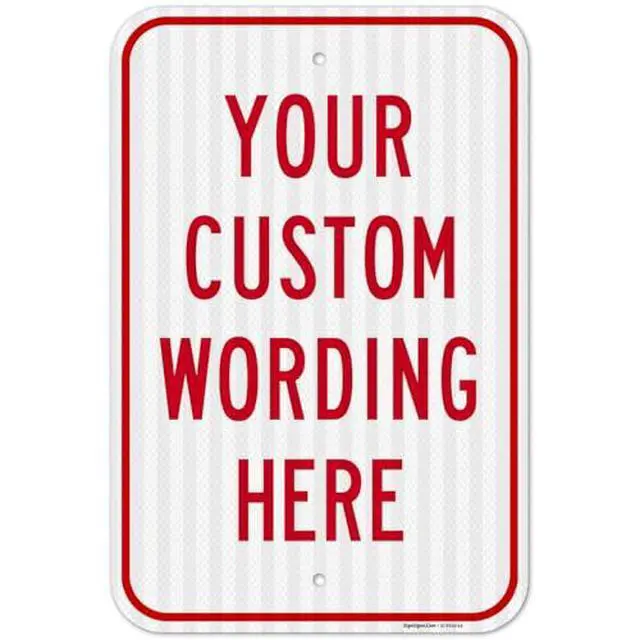 Alt view image 2 of 2 - Custom Sign, Personalized Metal Signs, Customize for Office, Business, | Workplace, Office, Home, Delivery Signs, 12x18 Inches, 3M EGP