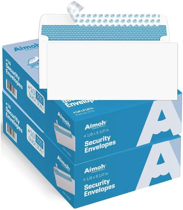 Main image of #10 Business Envelopes Letter Size Windowless Self Seal Security 1000 | Premium EnveGuard Security Tint, Ultra Strong Quick Seal Closure, White, 24LB Paper, 4-1/8 x 9-1/2 in, 1000 Count (34010)