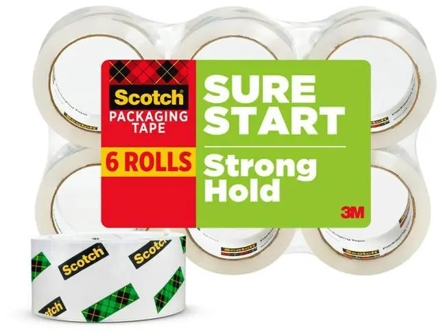 Main image of Sure Start Moving Packaging Tape, 1.88 in x 54.6 yd | 6 Rolls of Packing Tape