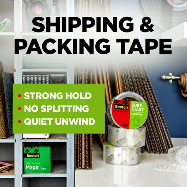 Alt view image 2 of 7 - Sure Start Moving Packaging Tape, 1.88 in x 54.6 yd | 6 Rolls of Packing Tape