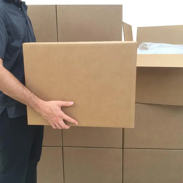 Alt view image 2 of 7 - Large Moving Boxes 20" x 20" x 15" Pack of 12, Corrugated Cardboad Boxes For Packing, Shipping, Packing & Moving | Sturdy Corrugated Cardboard Construction for Moving, Shipping, and Storage