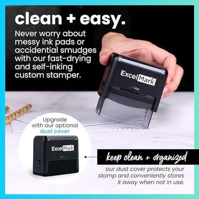 Alt view image 6 of 6 - Custom Rubber Stamp Clean & Easy Stamping Personalized Self-Inking Stamp (Small)