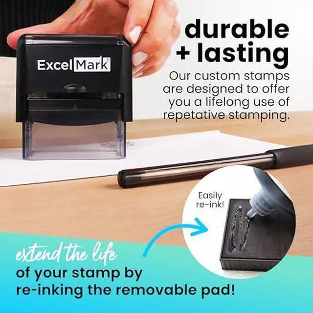 Alt view image 3 of 6 - Custom Rubber Stamp Clean & Easy Stamping Personalized Self-Inking Stamp (Small)