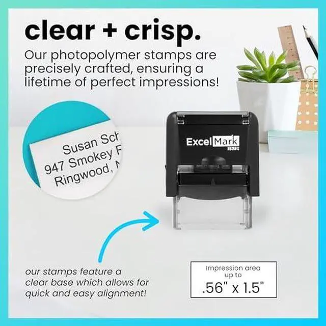 Alt view image 5 of 6 - Custom Rubber Stamp Clean & Easy Stamping Personalized Self-Inking Stamp (Small)